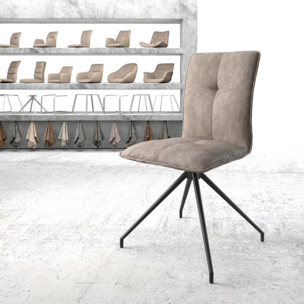 Otočná židle Maddy-Flex Taupe Vintage Cross Rám Conical Černá