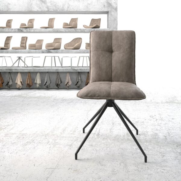 Otočná židle Maddy-Flex Taupe Vintage Cross Rám Conical Černá