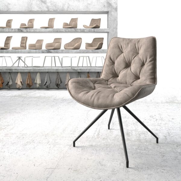 Otočná židle Taimi-Flex Taupe Vintage Cross Rám Conical Černá