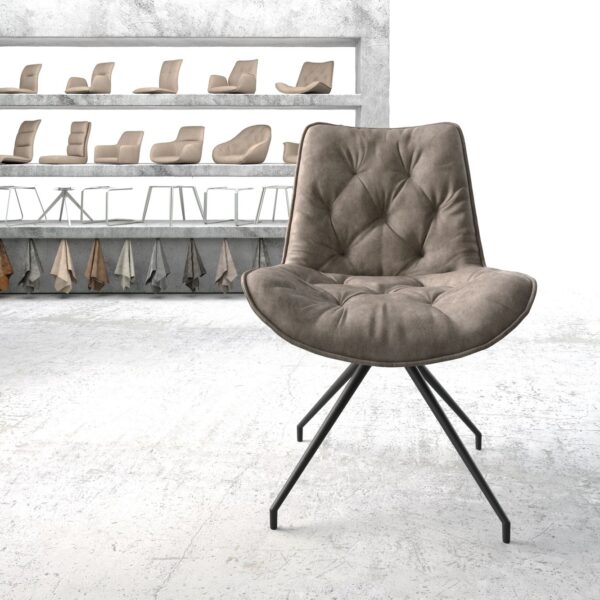Otočná židle Taimi-Flex Taupe Vintage Cross Rám Conical Černá
