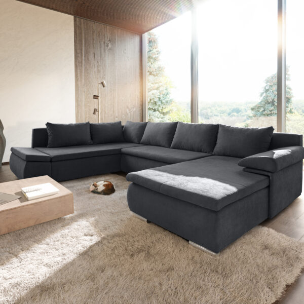 Abilene Sedací souprava 325×230 cm Grafit Funkce spaní Otoman Variabilní
