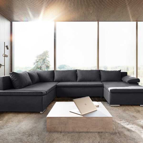 Abilene Sedací souprava 325×230 cm Grafit Funkce spaní Otoman Variabilní