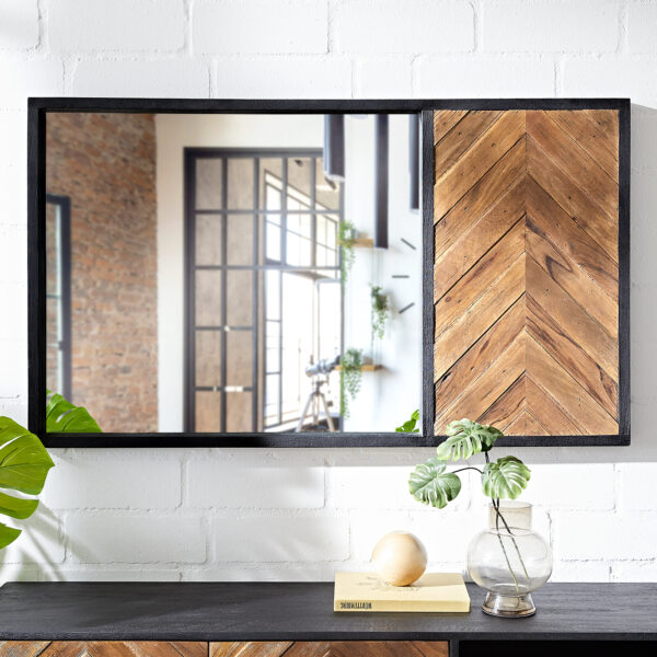 Nástěnné zrcadlo Famke 130×75 cm mango teak