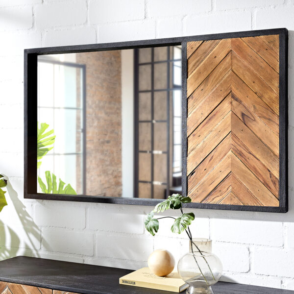 Nástěnné zrcadlo Famke 130×75 cm mango teak