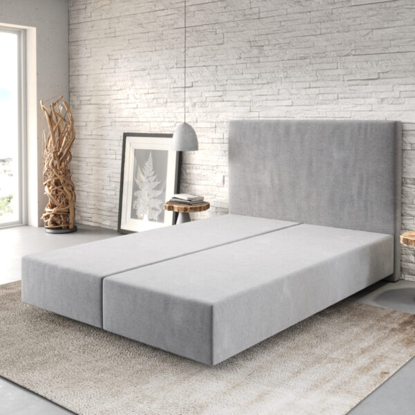 Postel Boxspring Dream-Well 140×200 cm mikrovlákno šedá