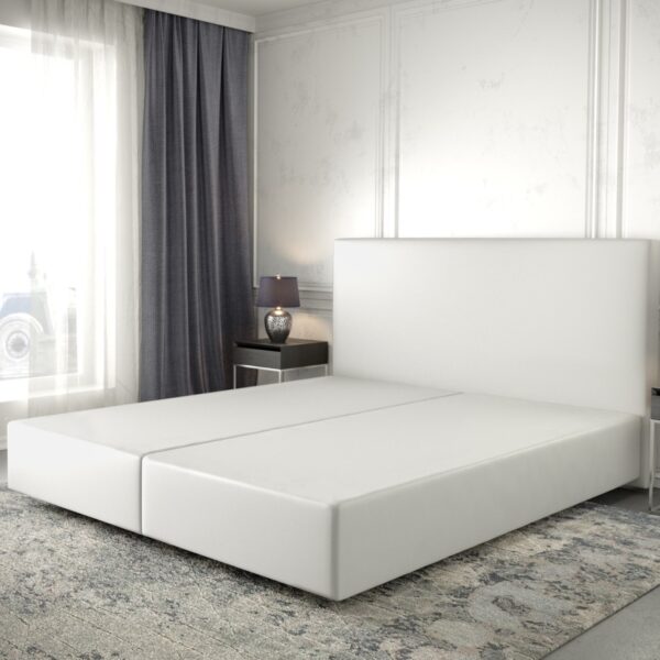 Postel Boxspring Dream-Well 180×200 cm umělá kůže bílá