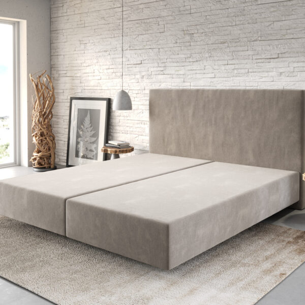 Postel Boxspring Dream-Well 180×200 cm mikrovlákno béžová