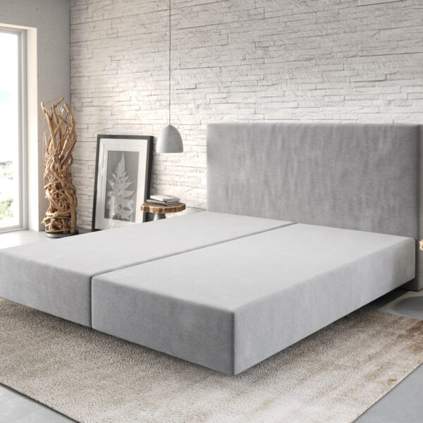Postel Boxspring Dream-Well 180×200 cm mikrovlákno šedá
