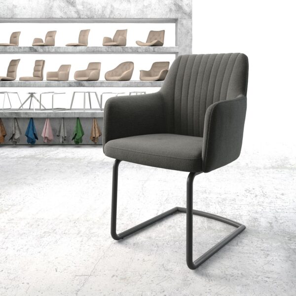 Křeslo Greg-Flex Anthracite Structure Cantilever Round Černá