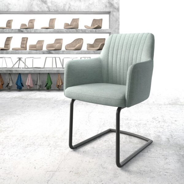 Křeslo Greg-Flex Mint Stripes cantilever kulaté Černé