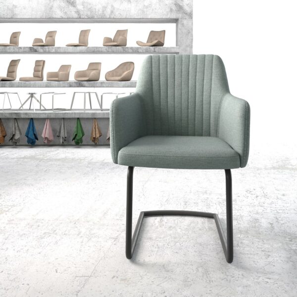 Křeslo Greg-Flex Mint Stripes cantilever kulaté Černé