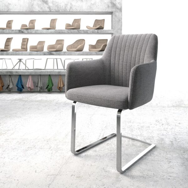 Křeslo Greg-Flex Světle Šedá Structure Cantilever Flat Chrome-plated