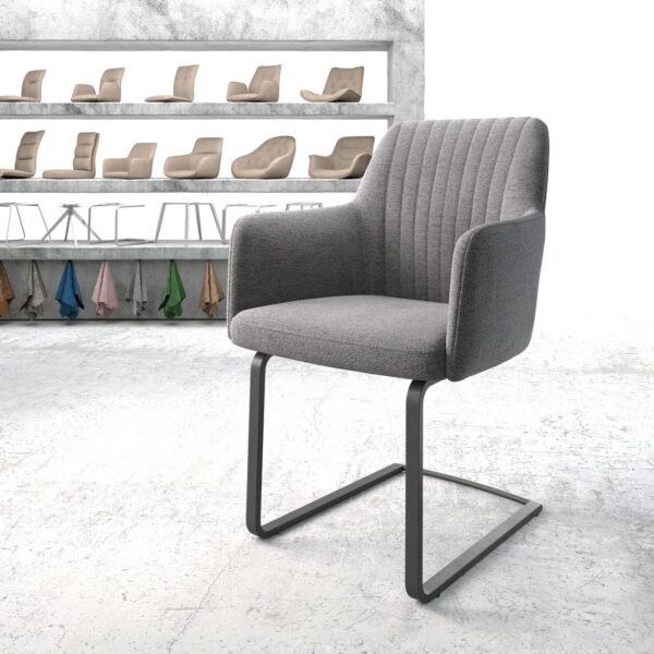 Křeslo Greg-Flex Světle Šedá Structure Cantilever Flat Černá