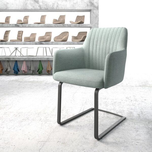 Křeslo Greg-Flex Mint Stripes Cantilever Flat Černá