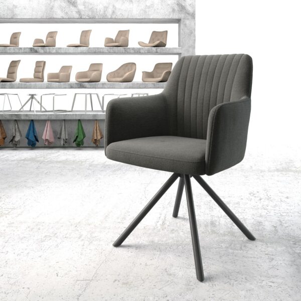 Otočná židle Greg-Flex Anthracite Structure Cross Rám Round Černá
