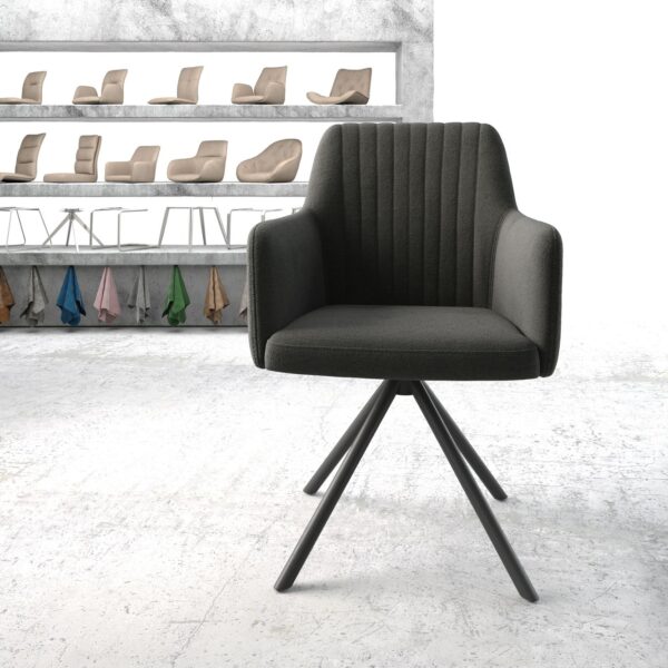 Otočná židle Greg-Flex Anthracite Structure Cross Rám Round Černá