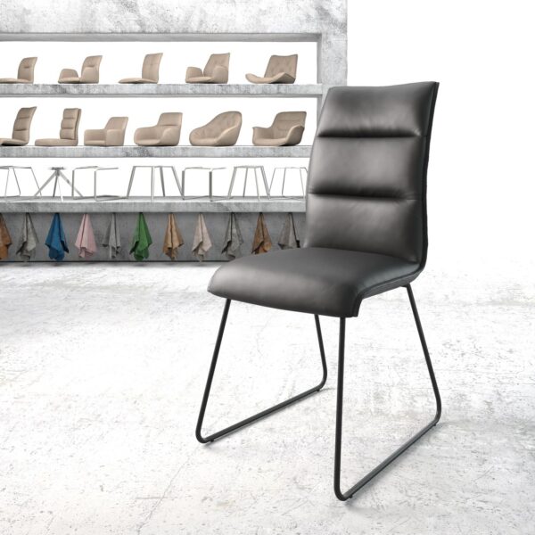 Jídelní židle Xantus-Flex Černá Rám Pravá kůže Černá skluznice