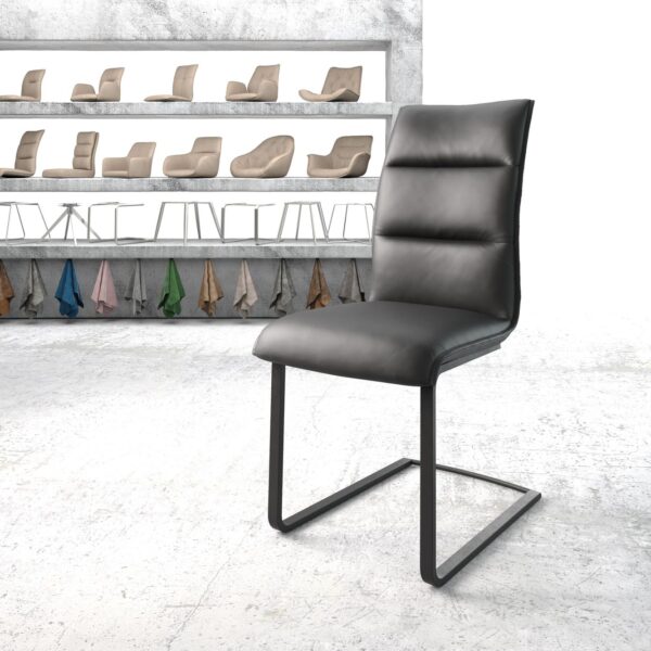 Jídelní židle Xantus-Flex Černá Pravá kůže Cantilever Flat Černá