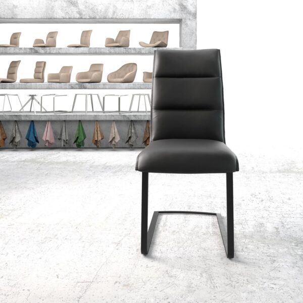 Jídelní židle Xantus-Flex Černá Pravá kůže Cantilever Flat Černá