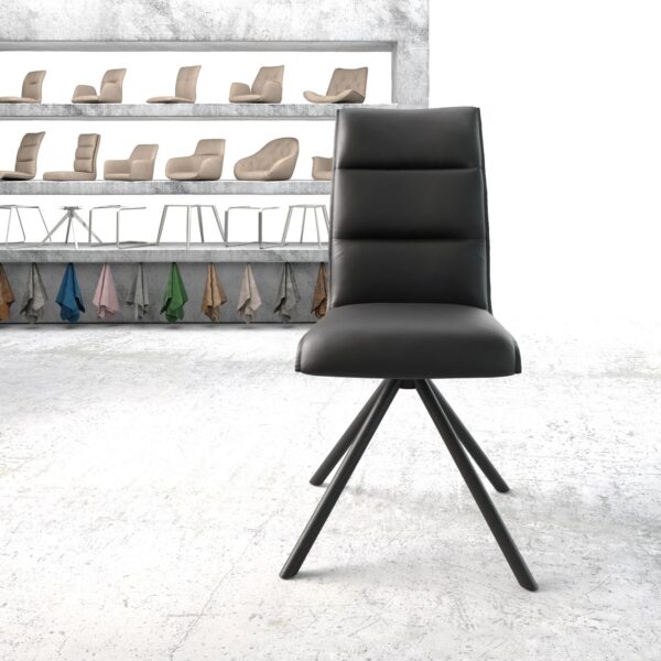 Otočná židle Xantus-Flex Černá Pravá kůže s křížovou základnou Round Černá