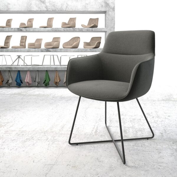 Jídelní židle Pejo-Flex Anthracite Structure X-Rám Černá
