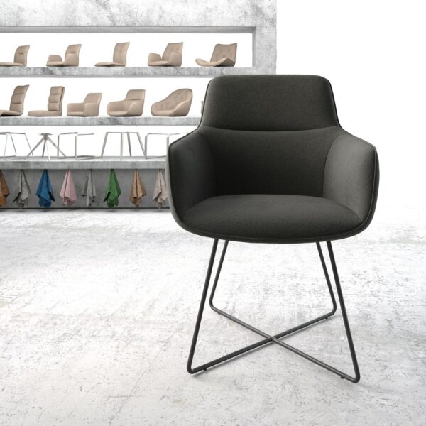 Jídelní židle Pejo-Flex Anthracite Structure X-Rám Černá