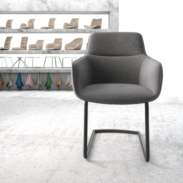 Jídelní židle Pejo-Flex Světle Šedá Structure Cantilever Round Černá