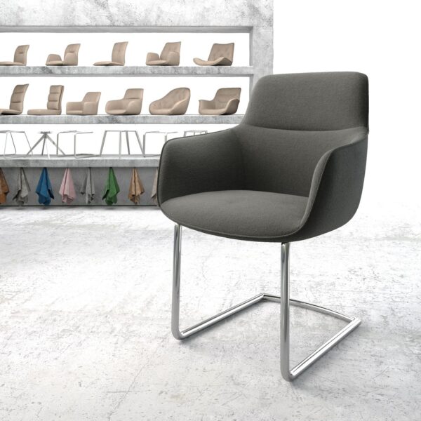 Jídelní židle Pejo-Flex Anthracite Structure Cantilever Round chromovaná