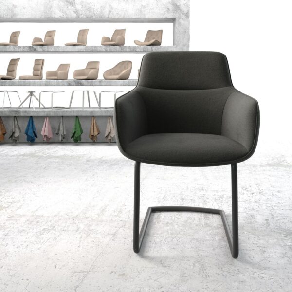 Jídelní židle Pejo-Flex Anthracite Structure Cantilever Round Černá