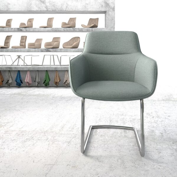 Jídelní židle Pejo-Flex Mint Stripes Cantilever Round chromovaná