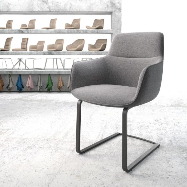 Jídelní židle Pejo-Flex Světle Šedá Structure Cantilever Flat Černá