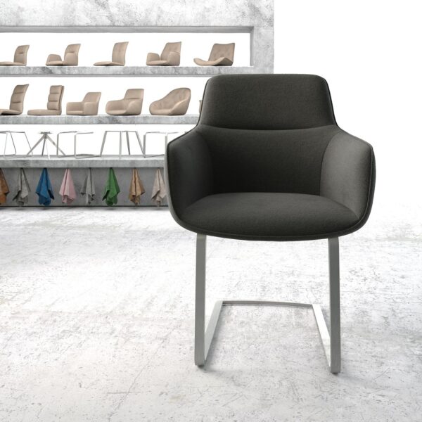 Jídelní židle Pejo-Flex Anthracite Structure Cantilever Flat Nerezová Ocel