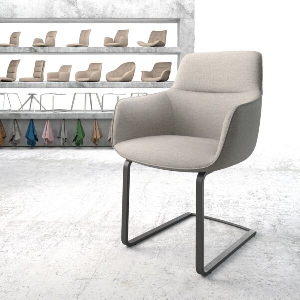 Jídelní židle Pejo-Flex Světle Šedá Stripes Cantilever Flat Černá