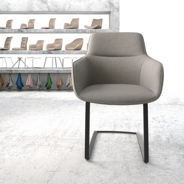 Jídelní židle Pejo-Flex Světle Šedá Stripes Cantilever Flat Černá