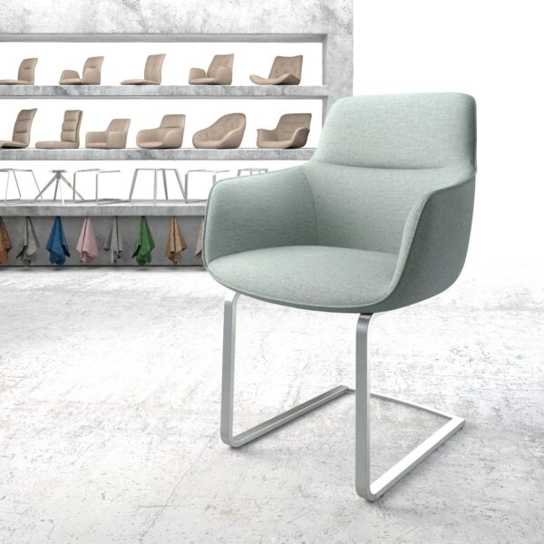 Jídelní židle Pejo-Flex Mint Stripes Cantilever Flat Nerezová Ocel