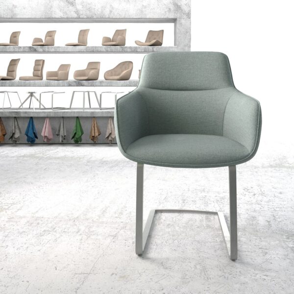 Jídelní židle Pejo-Flex Mint Stripes Cantilever Flat Nerezová Ocel