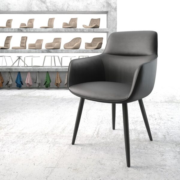 Jídelní židle Pejo-Flex Černá Pravá kůže 4-nohá kónická Černá