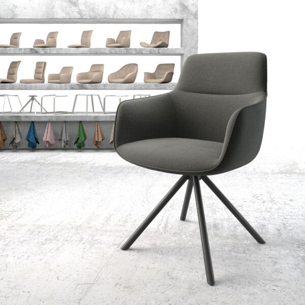 Otočná židle Pejo-Flex Anthracite Structure Cross Rám Round Černá