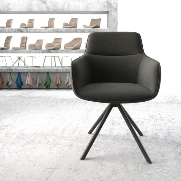 Otočná židle Pejo-Flex Anthracite Structure Cross Rám Round Černá