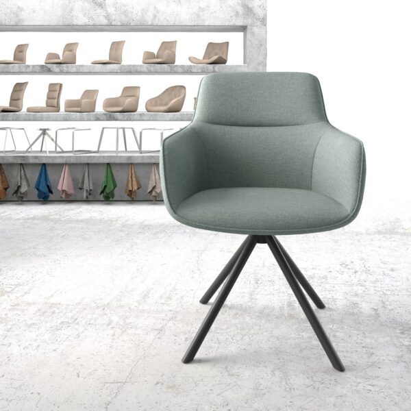 Otočná židle Pejo-Flex Mint Stripes Cross Rám Round Černá