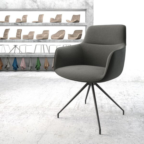 Otočná židle Pejo-Flex Anthracite Structure Cross Rám Conical Černá