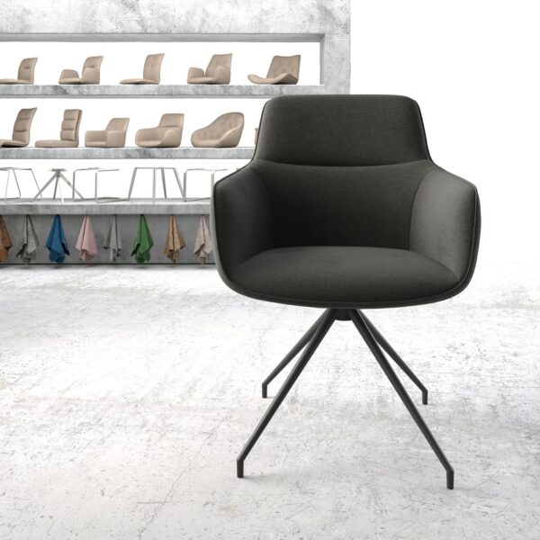 Otočná židle Pejo-Flex Anthracite Structure Cross Rám Conical Černá