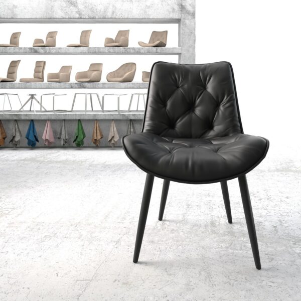 Jídelní židle Taimi-Flex Černá Pravá kůže 4-nohá kónická Černá