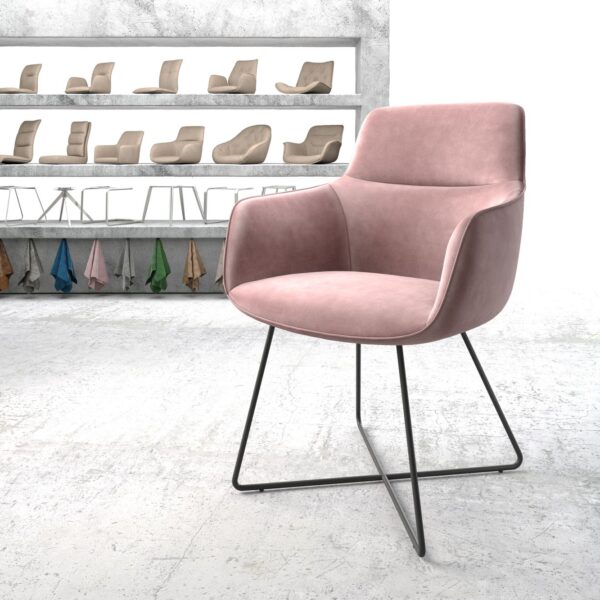 Jídelní židle Pejo-Flex Rosé Samet X-Rám Černá
