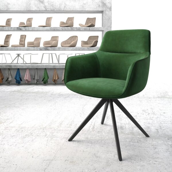 Otočná židle Pejo-Flex Zelená Samet Cross Rám Edged Černá