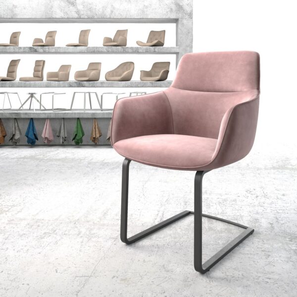 Jídelní židle Pejo-Flex Rosé Samet Cantilever Flat Černá