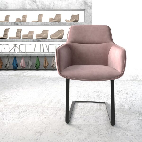 Jídelní židle Pejo-Flex Rosé Samet Cantilever Flat Černá