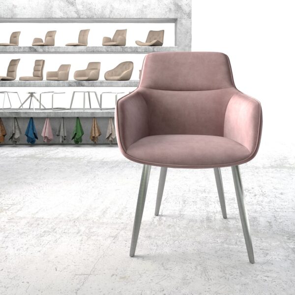 Jídelní židle Pejo-Flex Rosé Samet 4-nohá kónická nerezová ocel