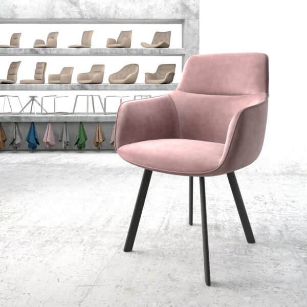 Jídelní židle Pejo-Flex Rosé Samet čtyřnohá oválná Černá