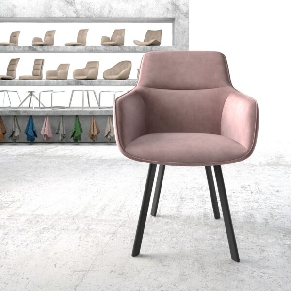 Jídelní židle Pejo-Flex Rosé Samet čtyřnohá oválná Černá